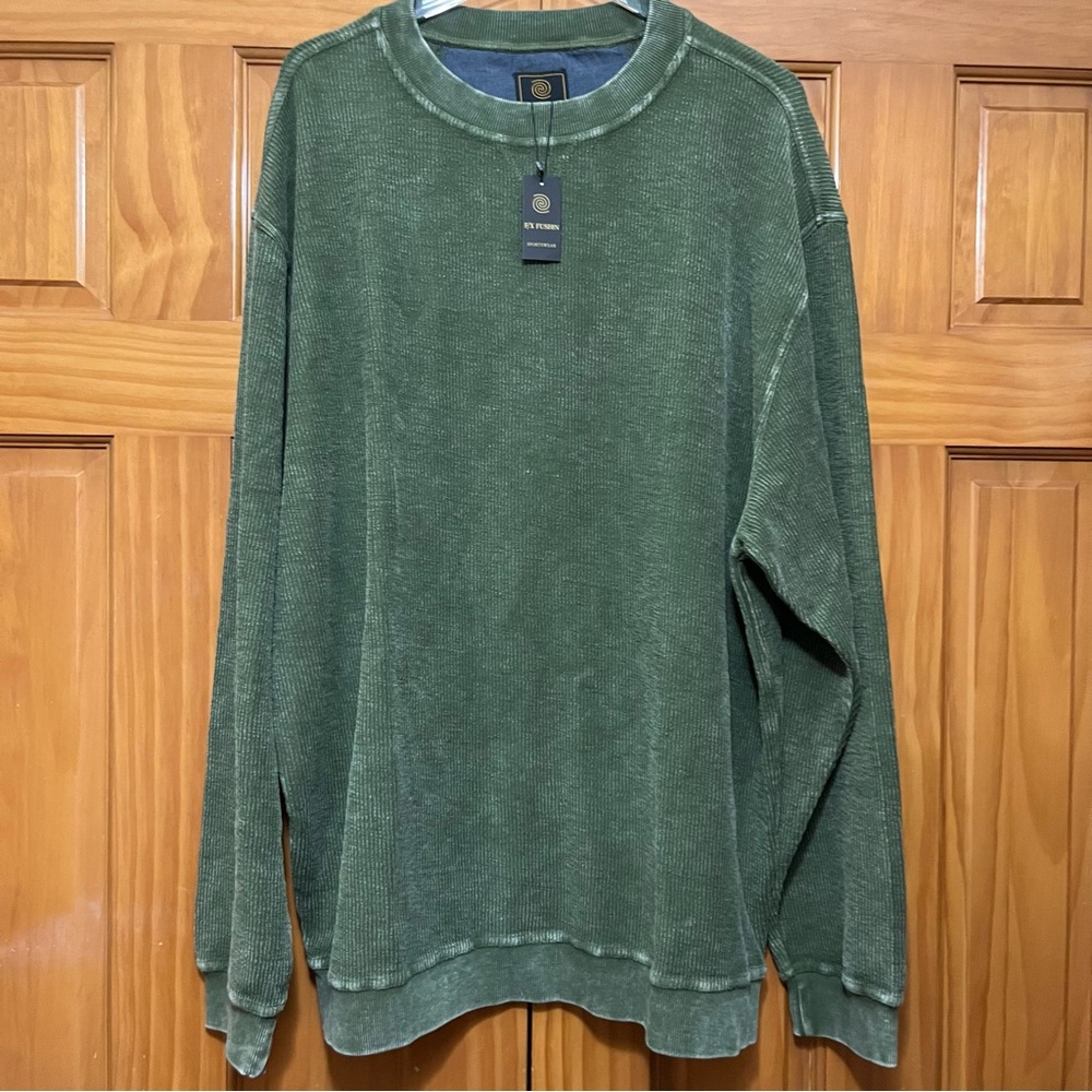 F/X Fusion Green Reverse Rib Long Sleeve Shirt Size XXL NWT